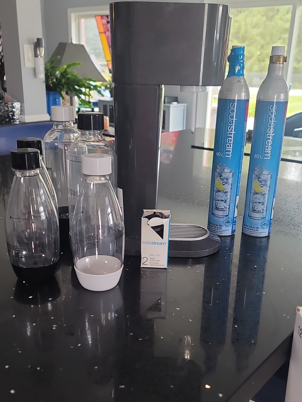 Spirit Sparkling Water Maker - Gray with Bottles & CO2 Cylinders